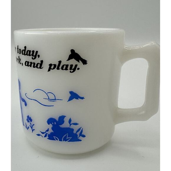 White and Blue Ceramic Mug - Picture 3 of 4